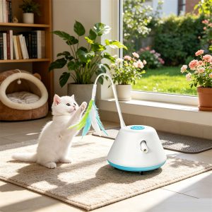 Cat Toy With 3 Replacement Feather Tufts, Interactive Toy For Exercise And Hunting Games—Party Accessory Set
